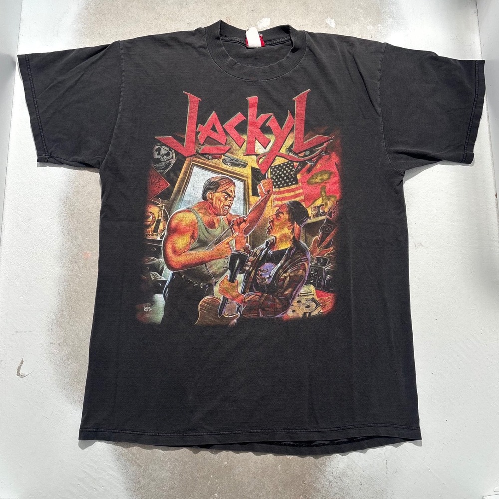 Vintage 1994 Jackyl Push Comes to Shove Tour T-Shirt Giant Tultex XL Mens Black